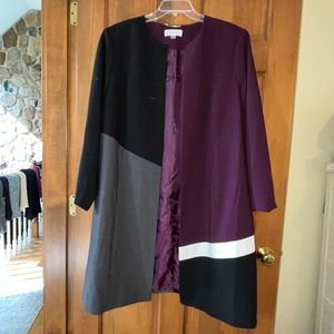 Color block long jacket